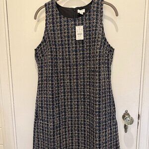 J Crew Sheath Tweed in shades of blue. NWT.